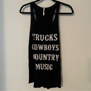 Trucks Cowboys Country Music Black Tank Top